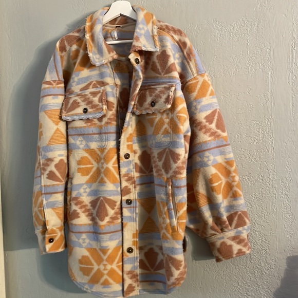 NWT Free People Ruby Jacquard Printed Fleece Jacket - Picture 4 of 10